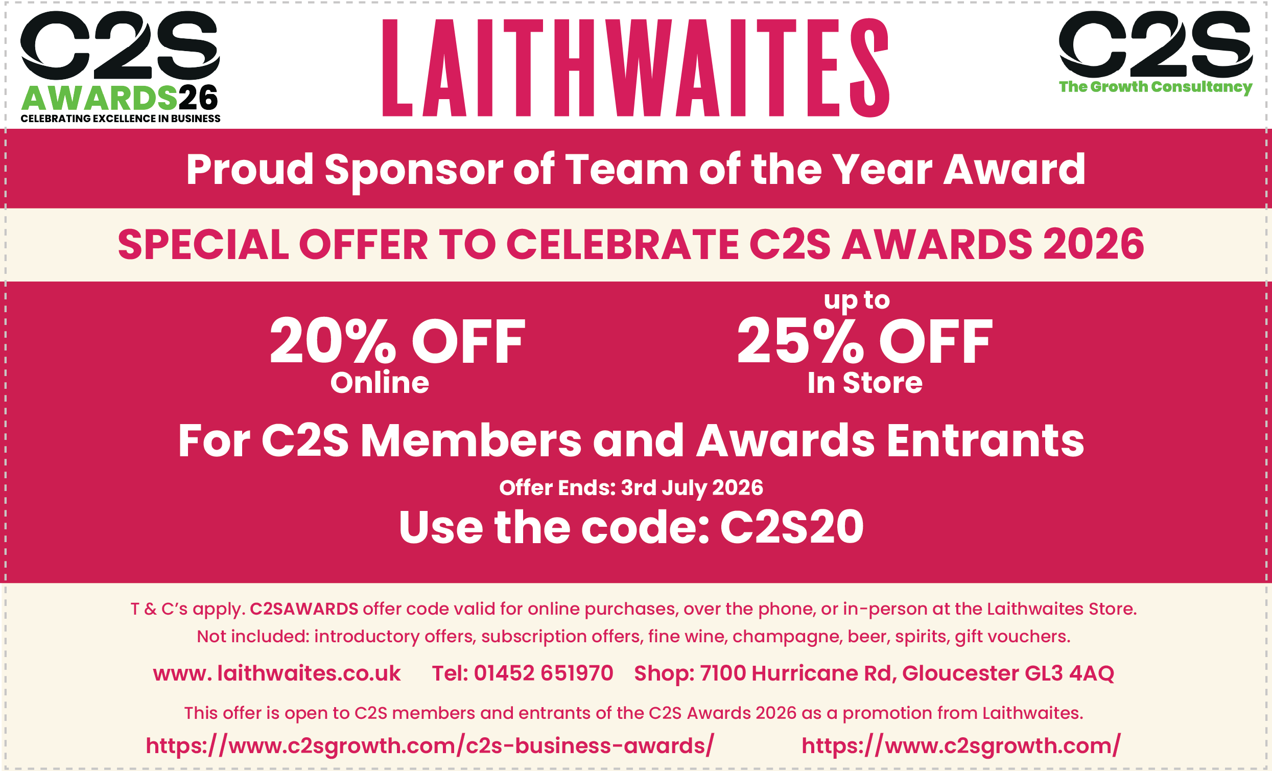 Laithwaites Voucher for Awards 2026