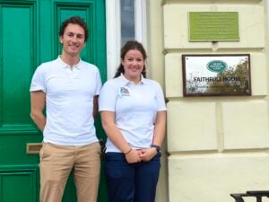 Martin and Jemima at Faithfull House, Cheltenham